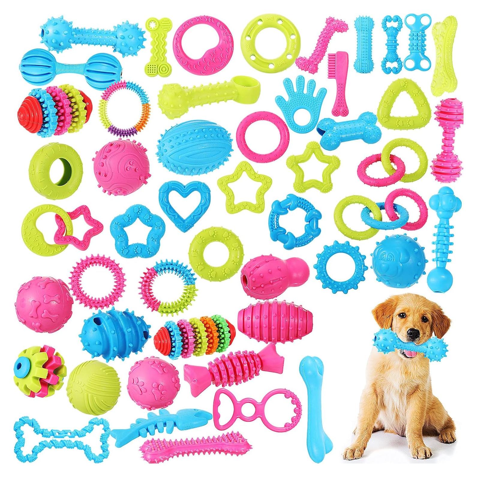Paquete de 50 Juguetes para Cachorros Jenaai - Dentición y Ansiedad