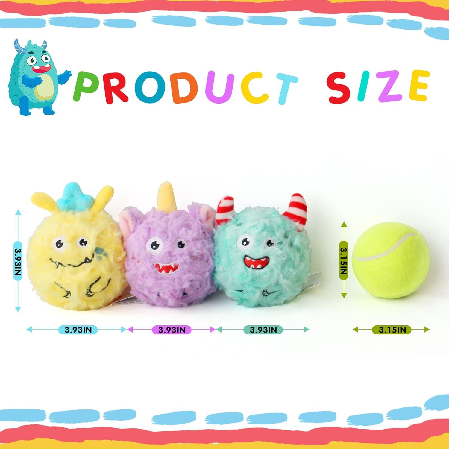 Set de 3 Pelotas Squeaky DKING para Perros Pequeños y Medianos