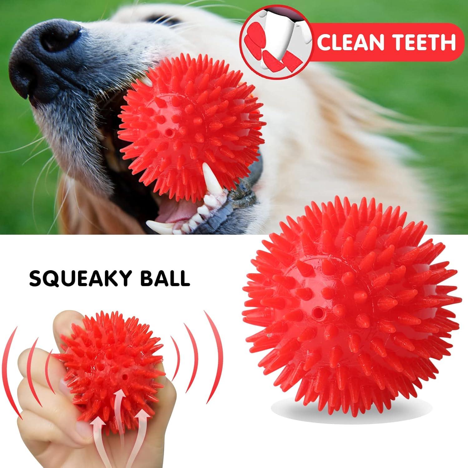 Set de 3 Pelotas Squeaky DKING para Perros Pequeños y Medianos