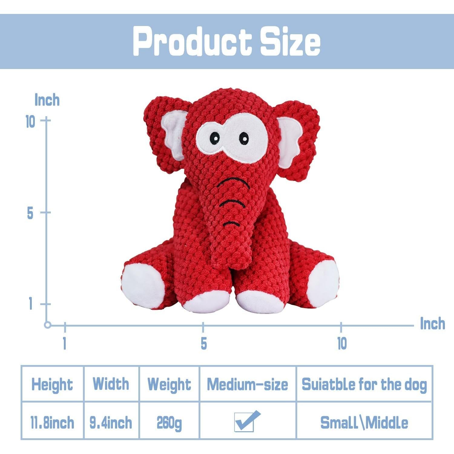 Juguete de Peluche Squeaky para Perros Bzonsmart Elefante