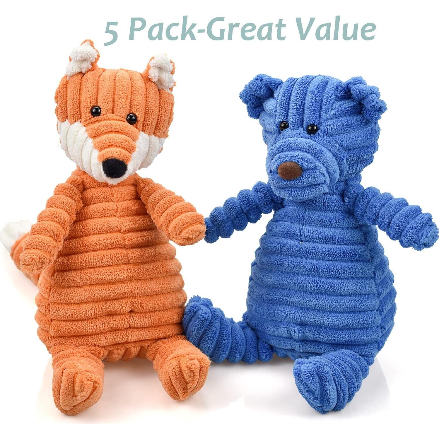 Paquete de 5 Juguetes de Peluche Squeaky LECHONG para Perros