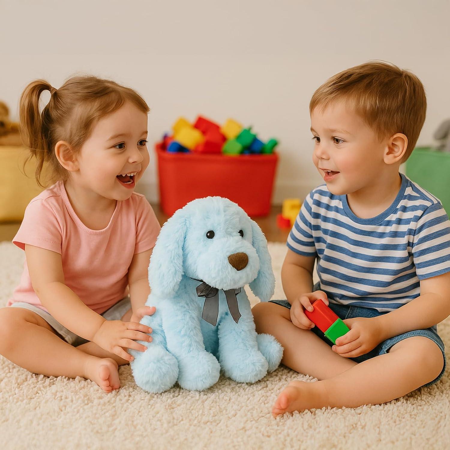 Perrito de Peluche Goldendoodle Azul 30 cm WEIGEDU