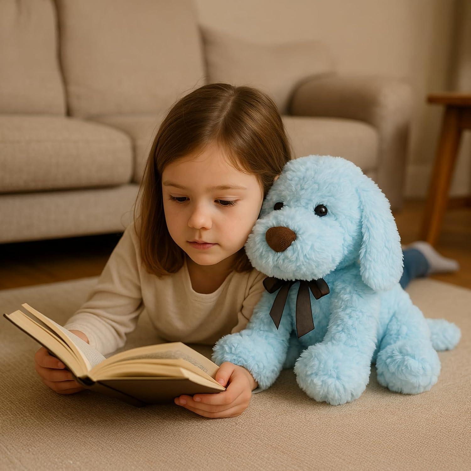 Perrito de Peluche Goldendoodle Azul 30 cm WEIGEDU