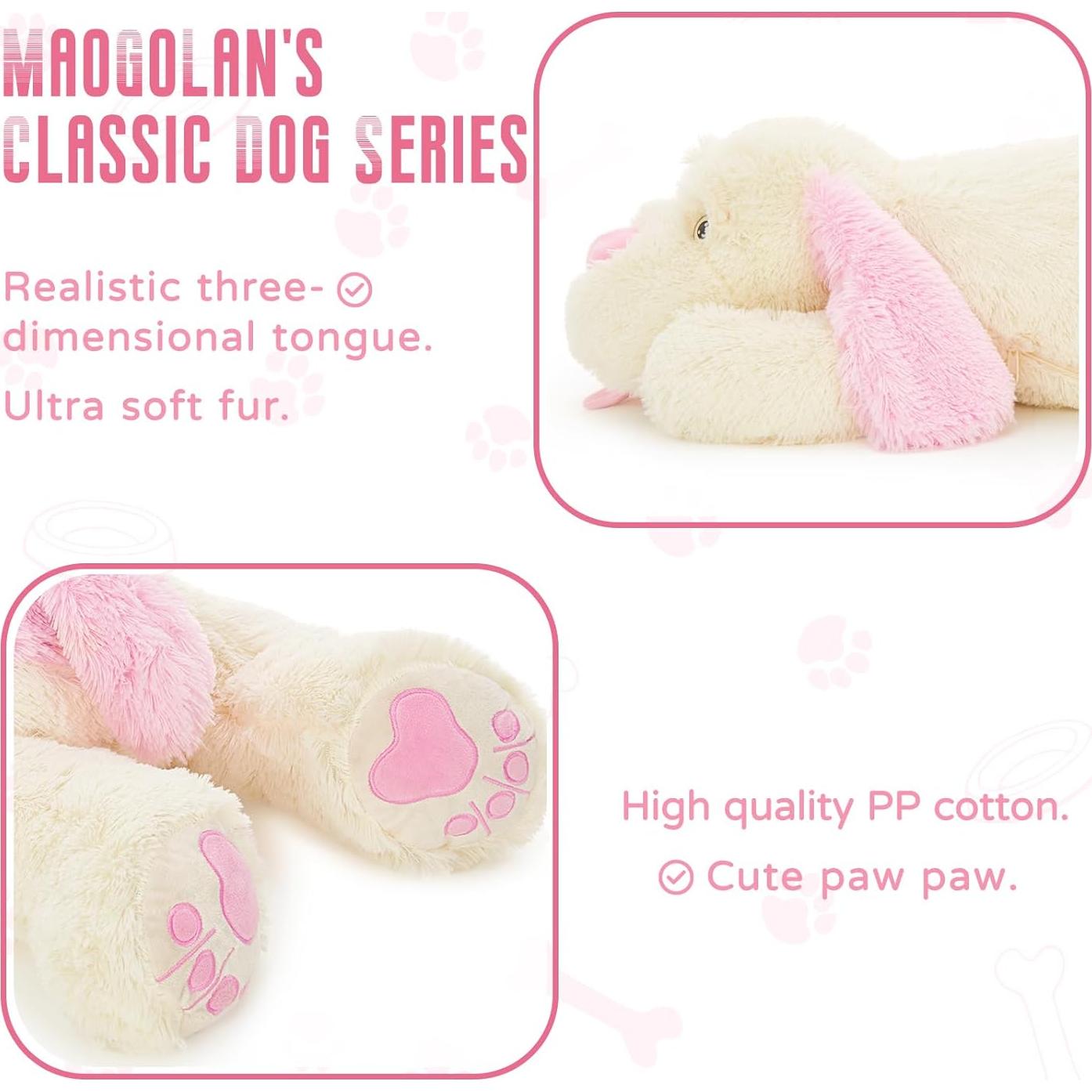 Perro de Peluche Gigante MaoGoLan Rosa 78.74 cm Suave Almohada