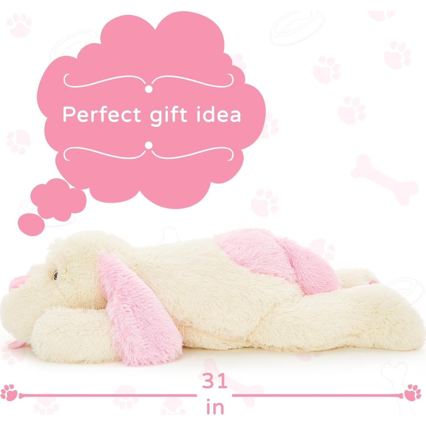 Perro de Peluche Gigante MaoGoLan Rosa 78.74 cm Suave Almohada