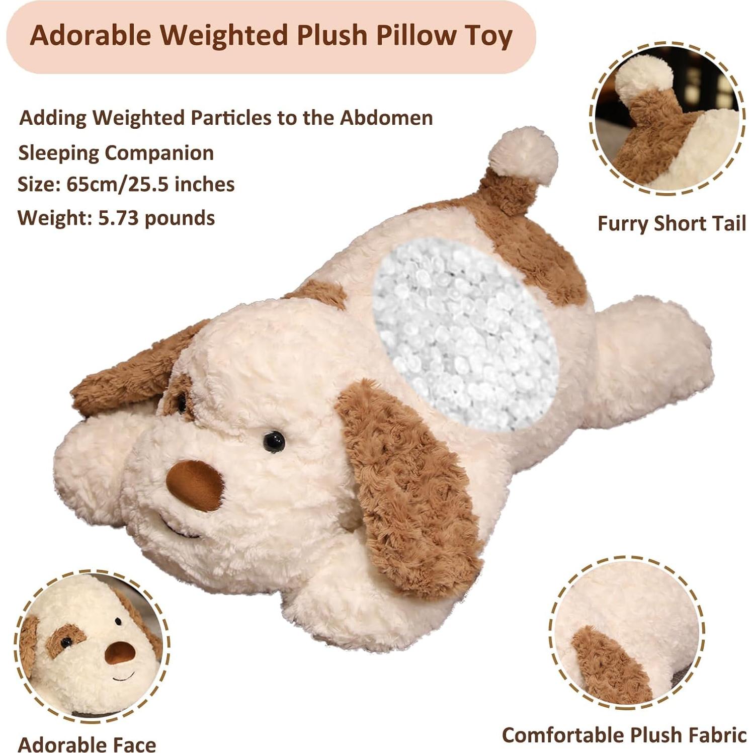 Perro de Peluche con Peso Hronsa 65 cm Marrón 2.6 kg