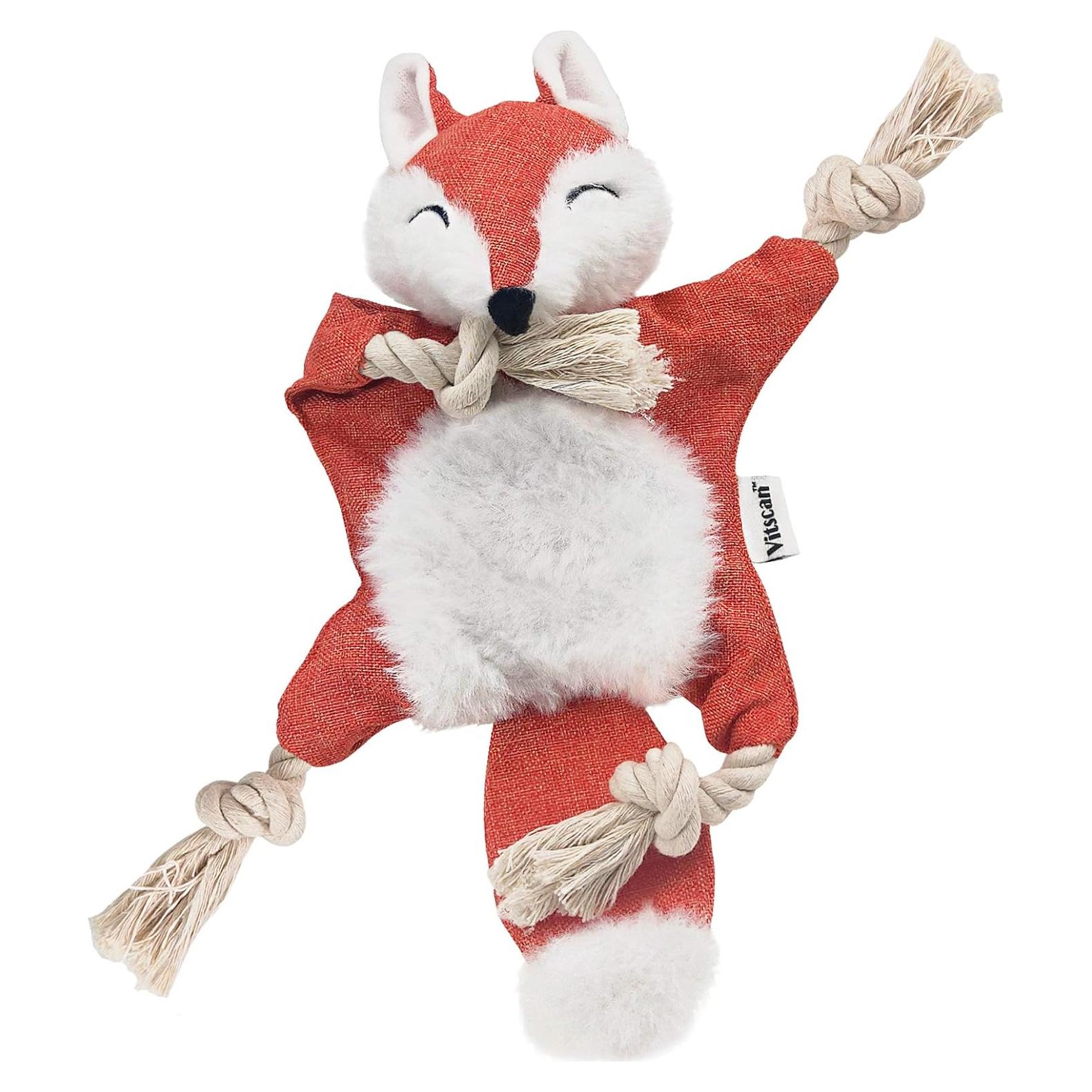 Juguete para Perro Zorro Vitscan con Squeaker y Cuerda 27cm