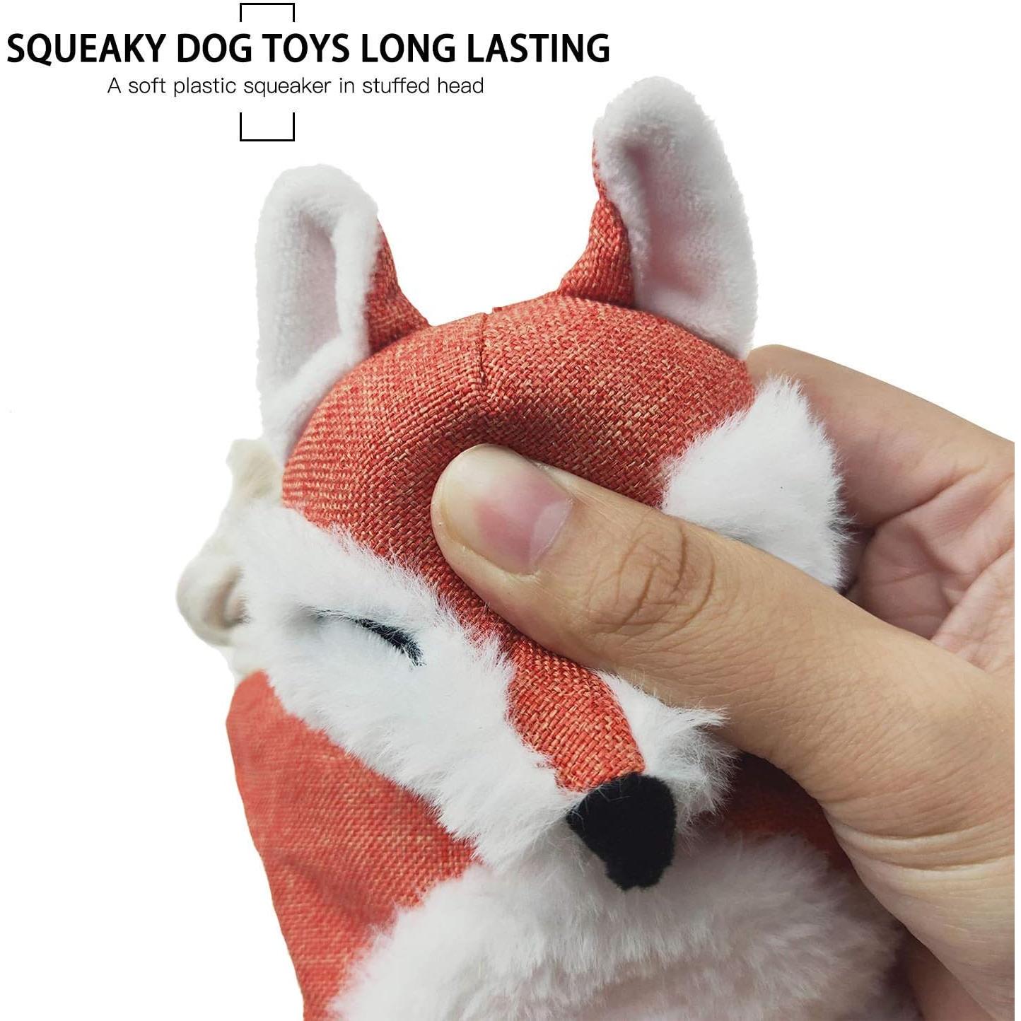 Juguete para Perro Zorro Vitscan con Squeaker y Cuerda 27cm
