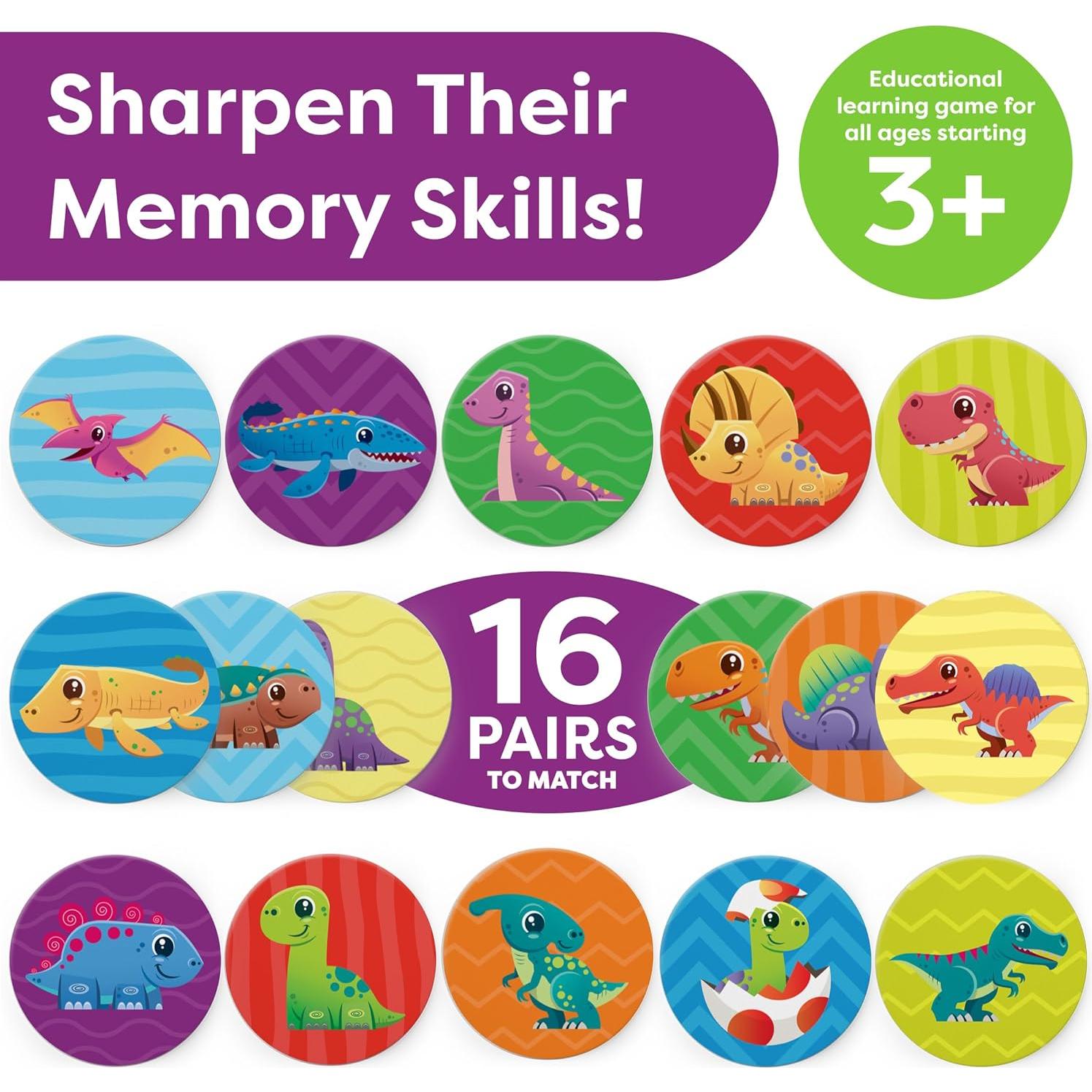 Juego de Memoria Dinosaurios Momo & Nashi 32 Piezas