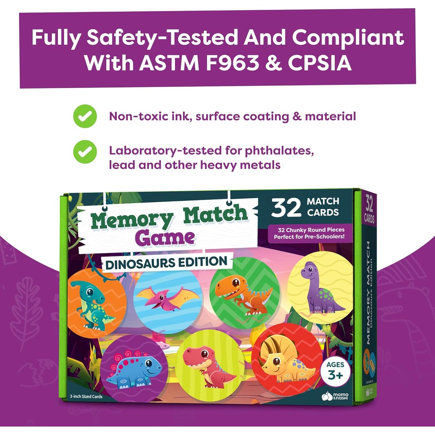 Juego de Memoria Dinosaurios Momo & Nashi 32 Piezas