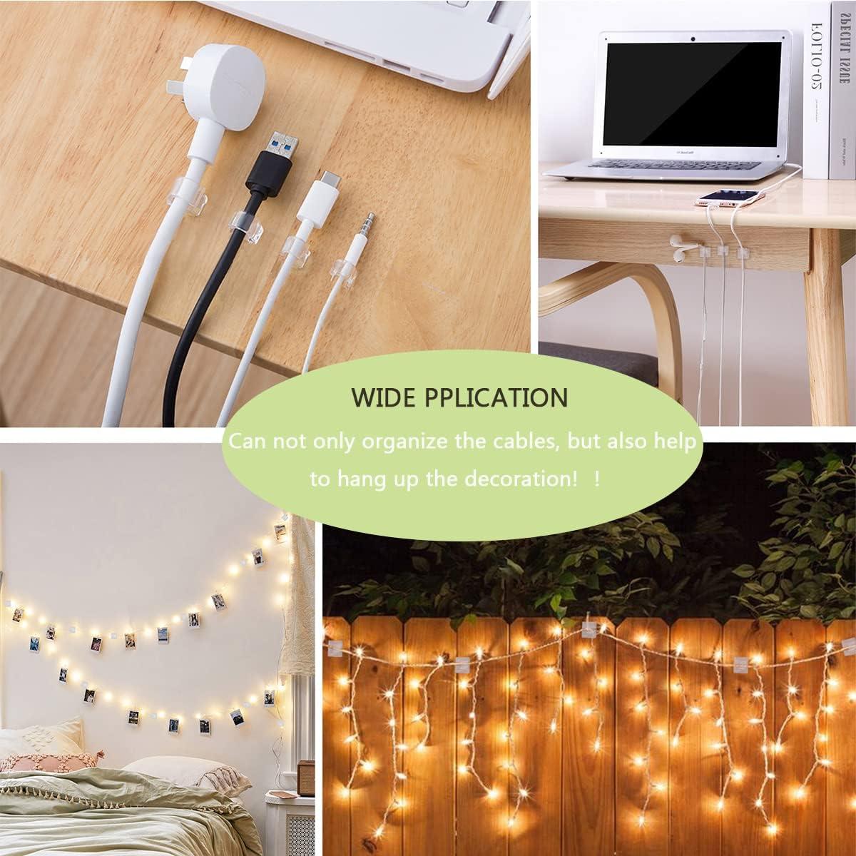 60 Clips de Cable Adhesivos KGROTE para Organización