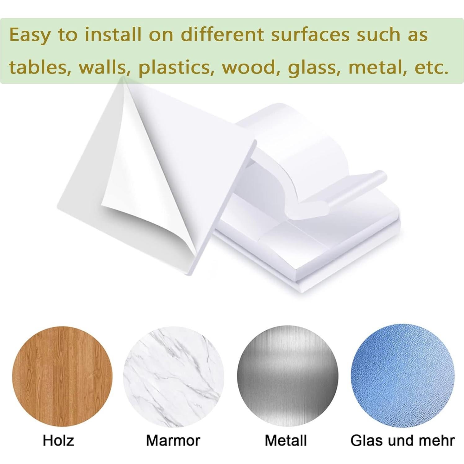 60 Clips de Cable Adhesivos KGROTE para Organización