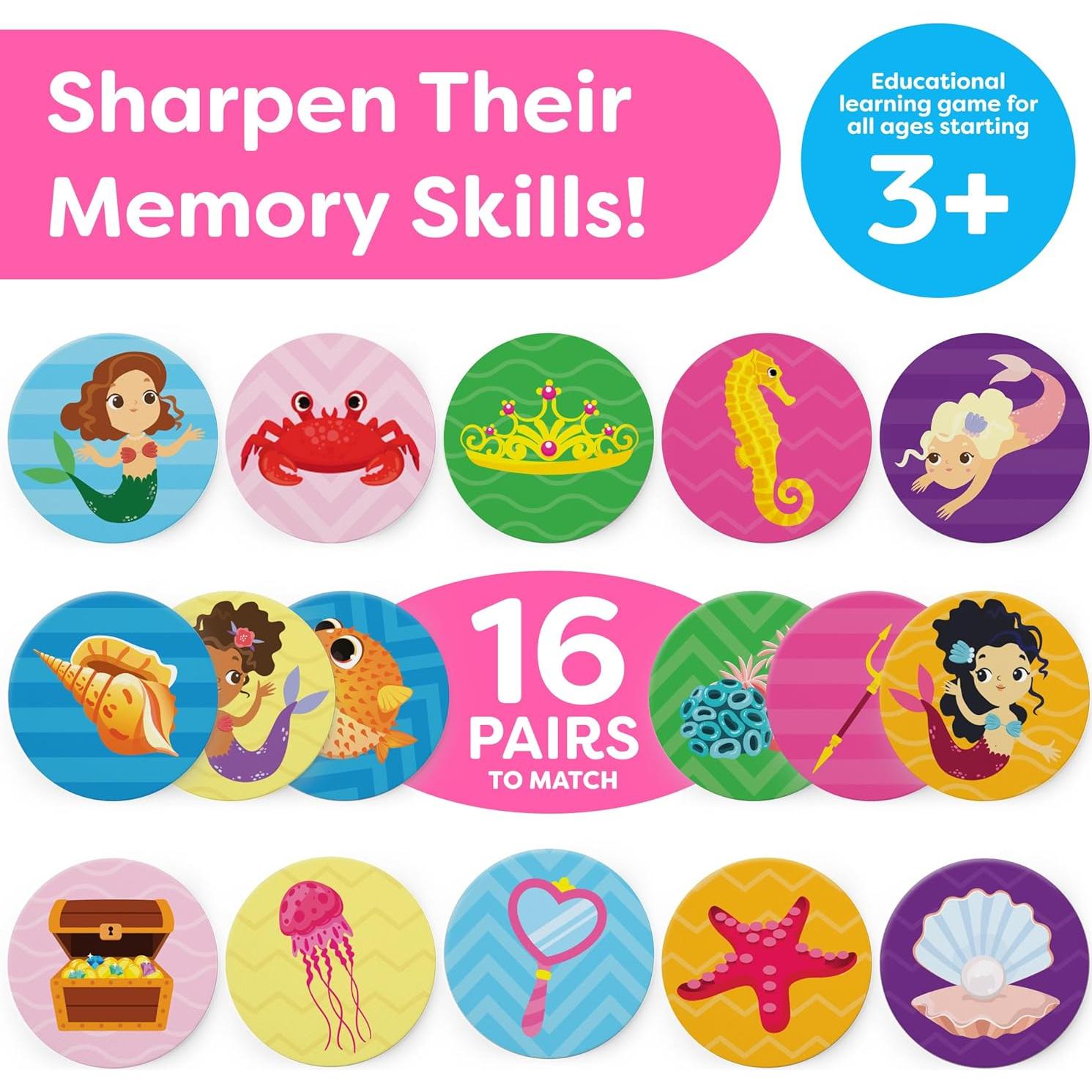 Juego de Memoria Sirena Momo & Nashi 32 Piezas 4-6 Años