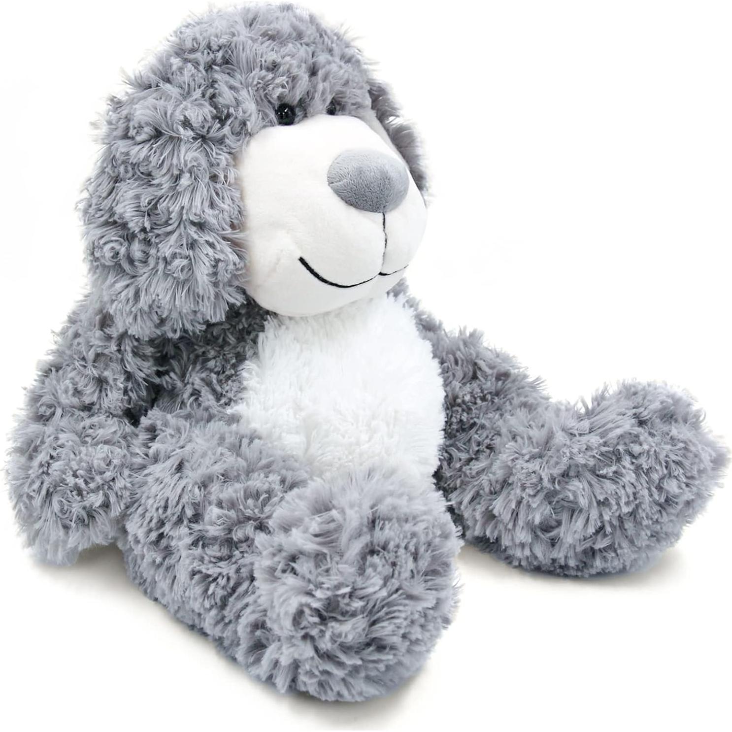 Juguete de Peluche Perro Cachorro Sonriente WEIGEDU 45 cm Gris