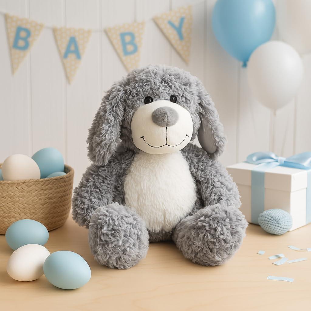 Juguete de Peluche Perro Cachorro Sonriente WEIGEDU 45 cm Gris