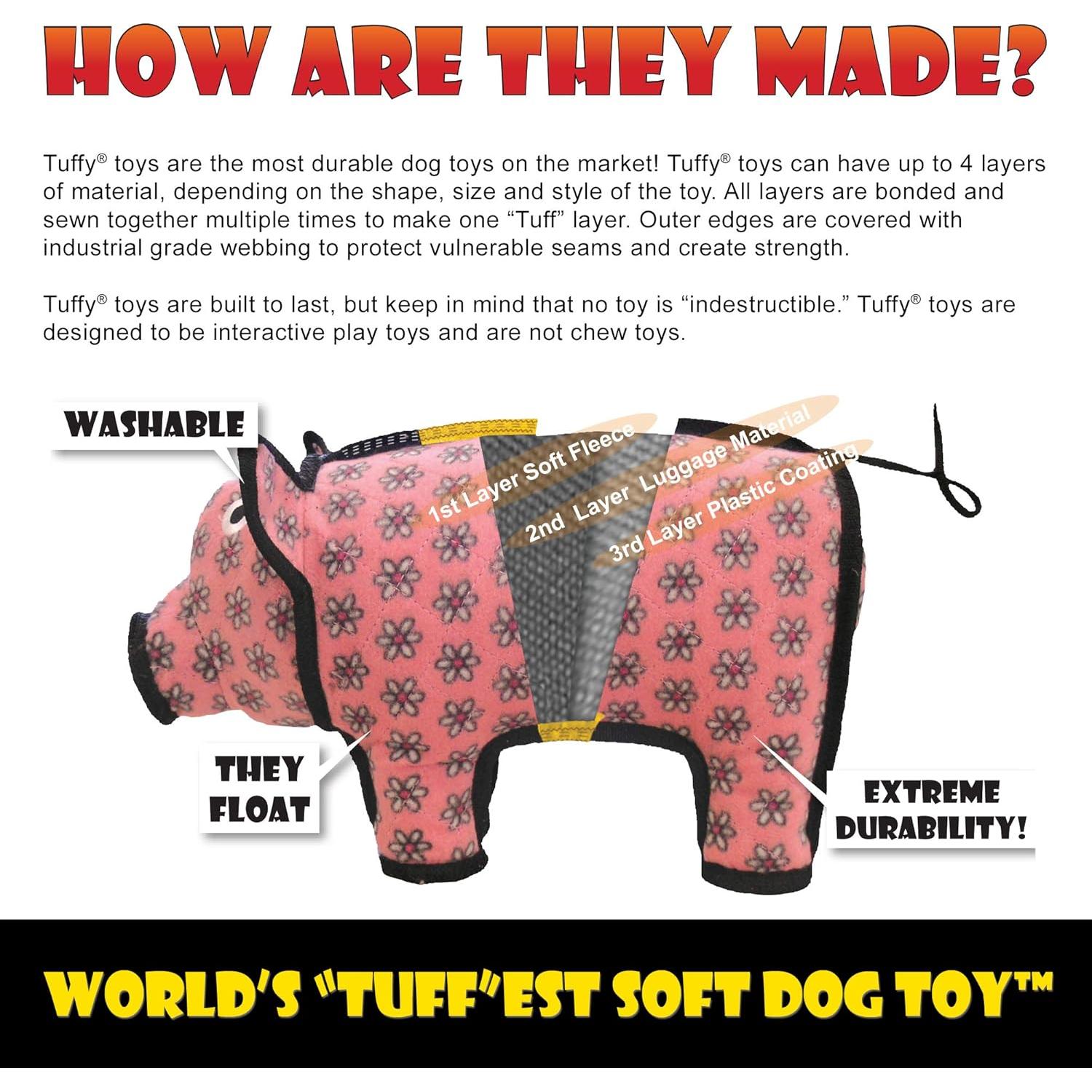 Juguete para Perro TUFFY Cerdo Duradero Paquete de 2