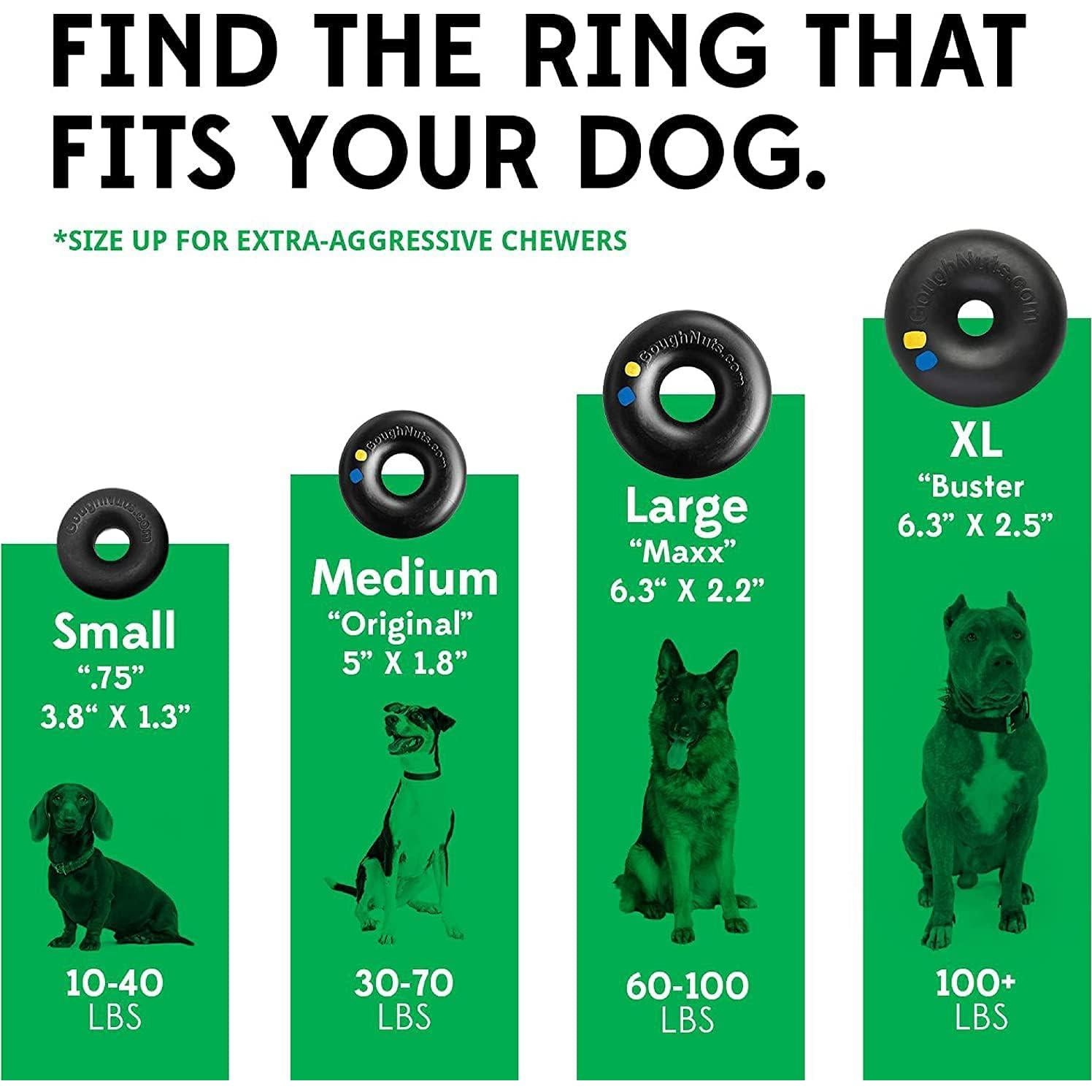 Juguete para Masticar Perros Goughnuts Anillo Grande Verde