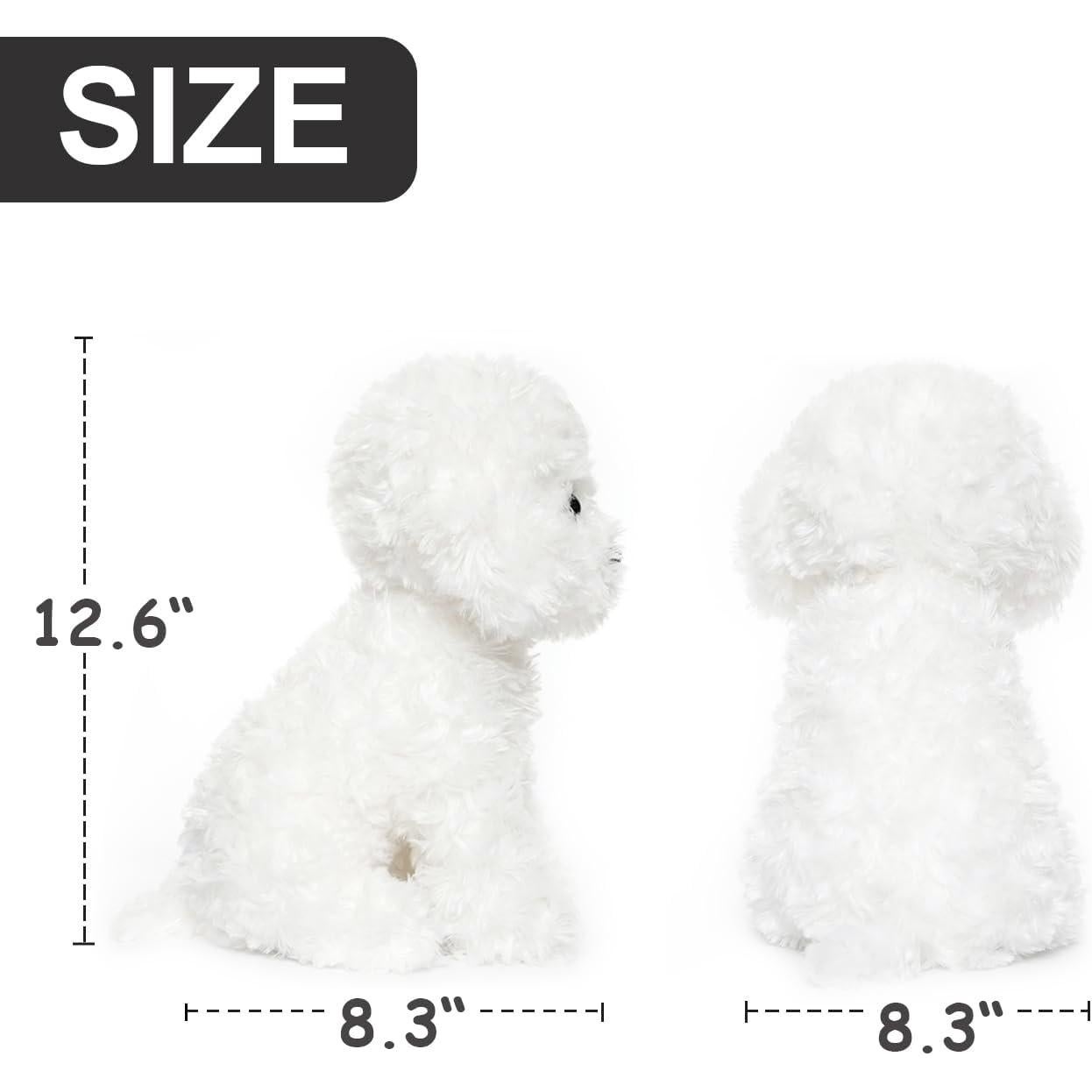 Perro de Peluche Poodle Blanco WEIGEDU 32 cm Juguete Infantil