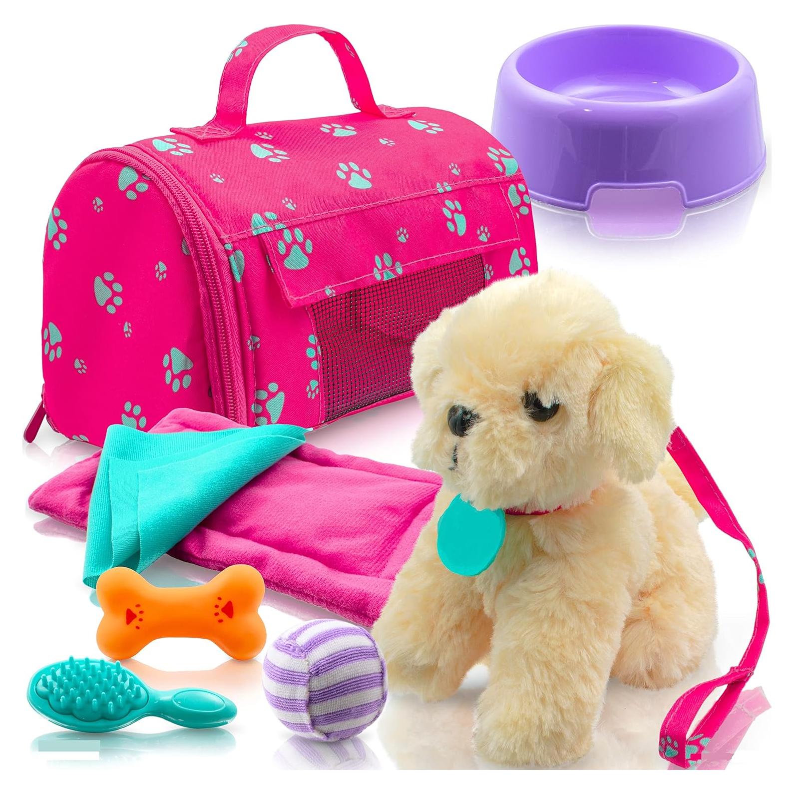 Juego de Muñeca de Peluche Play22 con Perro y Accesorios 9 PCS