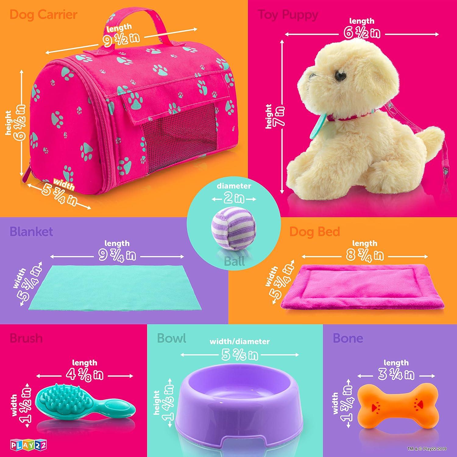 Juego de Muñeca de Peluche Play22 con Perro y Accesorios 9 PCS