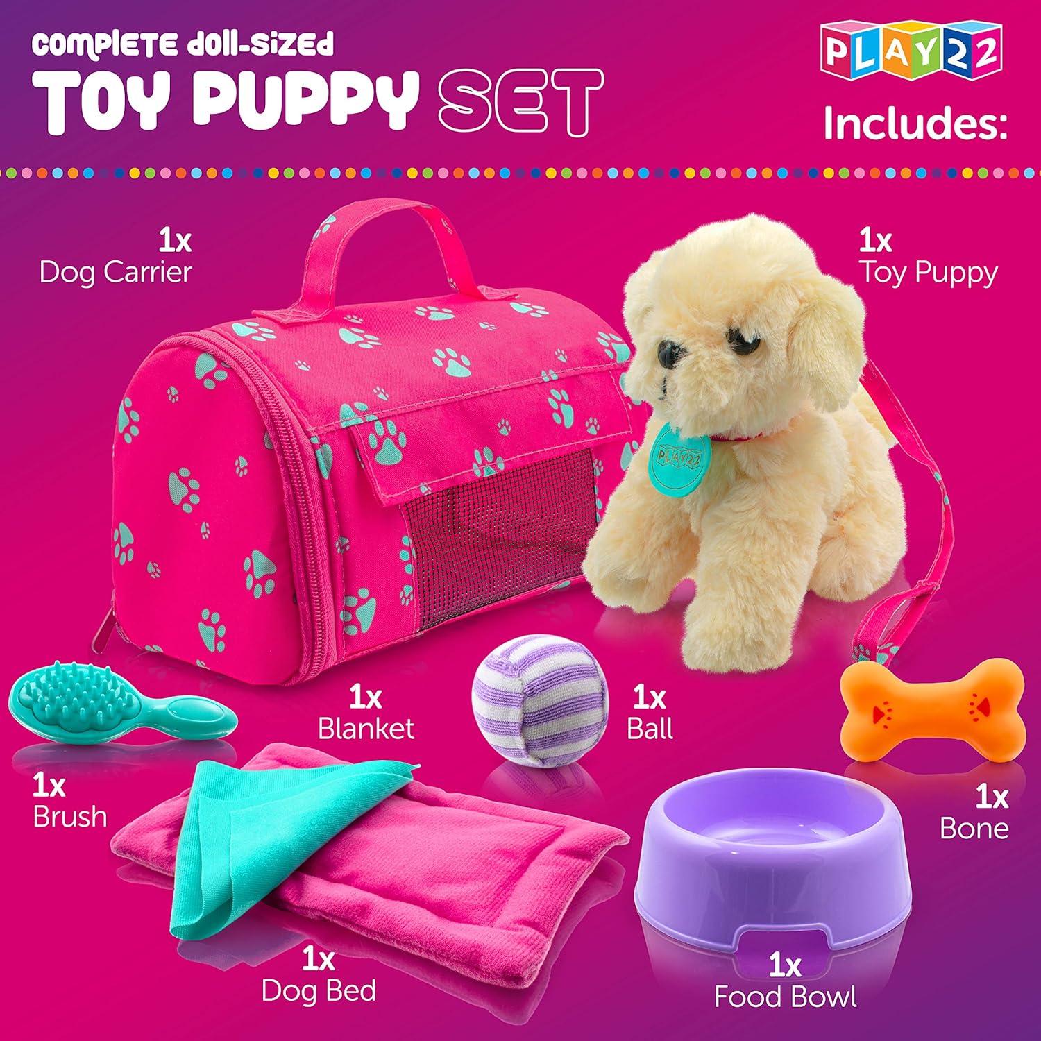 Juego de Muñeca de Peluche Play22 con Perro y Accesorios 9 PCS