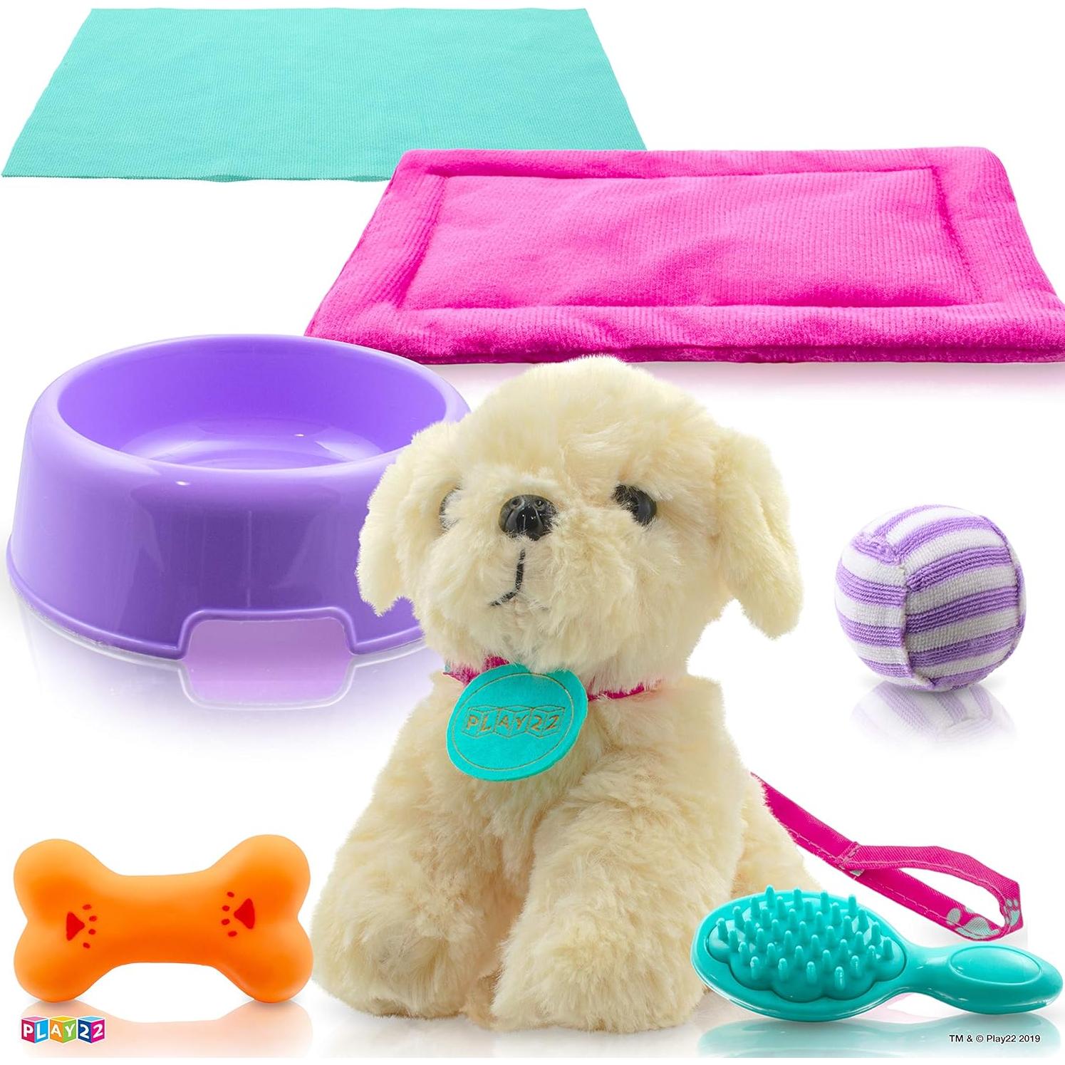 Juego de Muñeca de Peluche Play22 con Perro y Accesorios 9 PCS