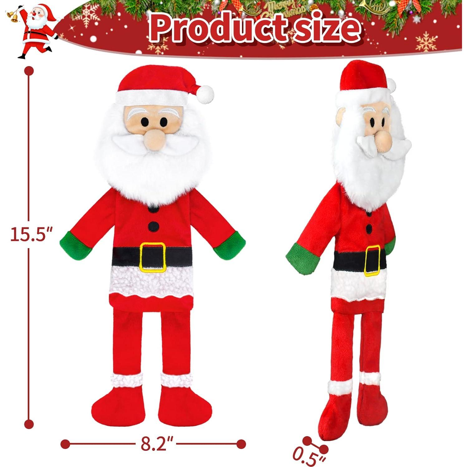 Paquete de 3 Juguetes Squeaky para Perros Yoochee - Reno, Santa y Jengibre