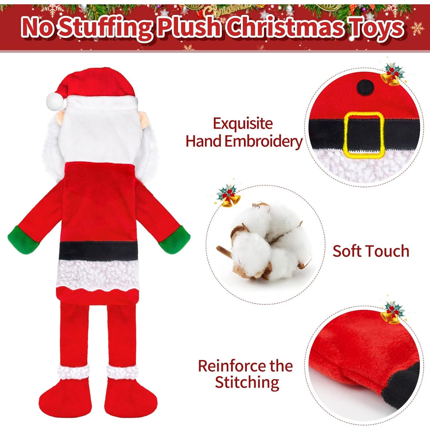 Paquete de 3 Juguetes Squeaky para Perros Yoochee - Reno, Santa y Jengibre