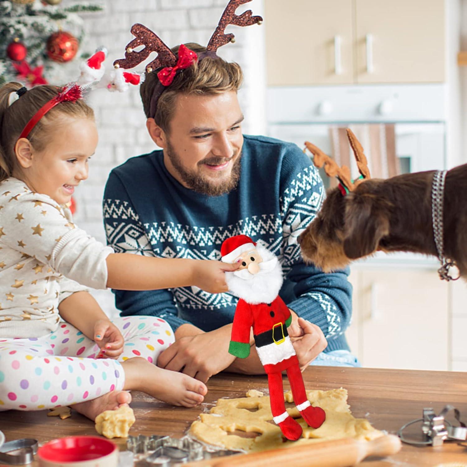 Paquete de 3 Juguetes Squeaky para Perros Yoochee - Reno, Santa y Jengibre