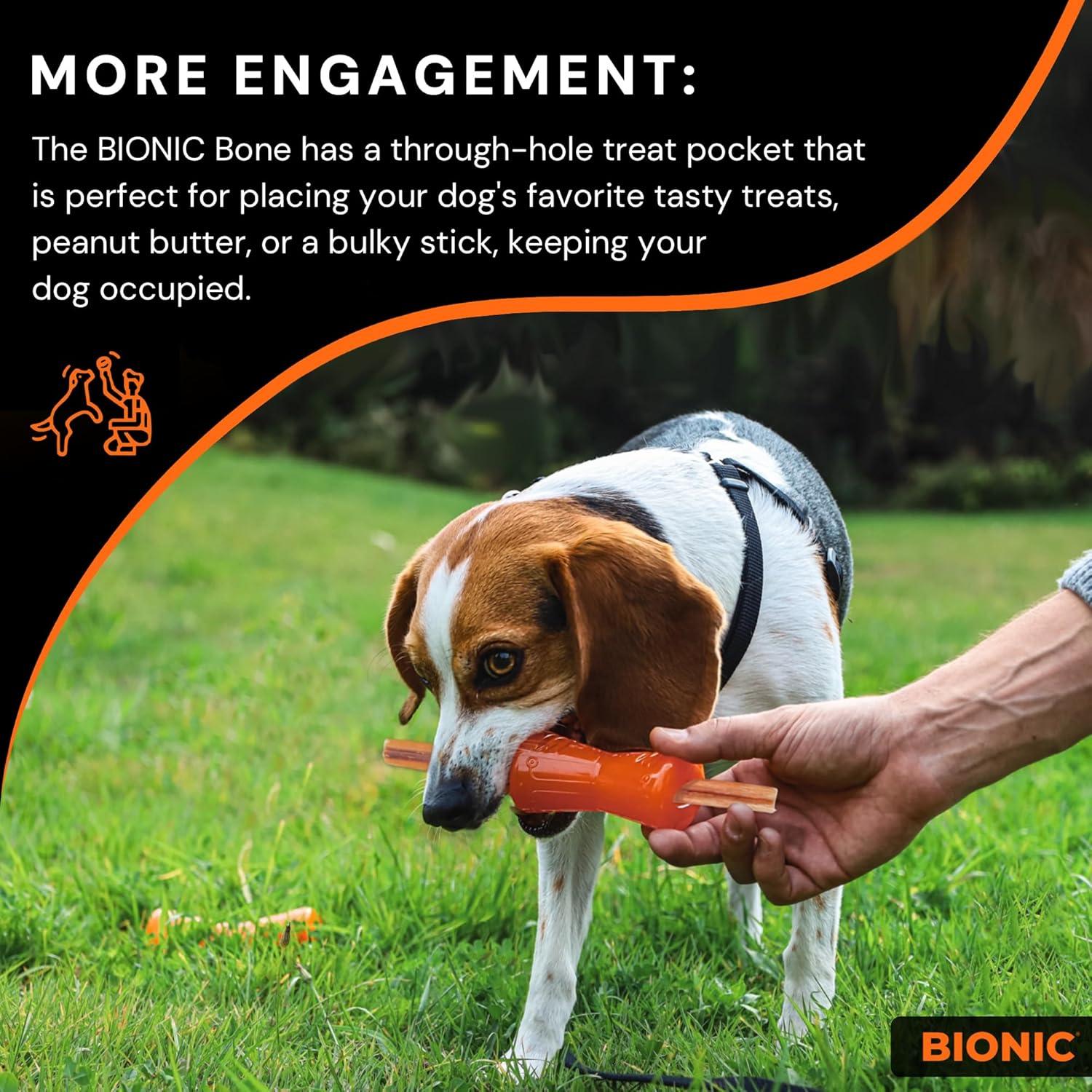 Hueso BIONIC Grande para Perros - Juguete Interactivo Duradero