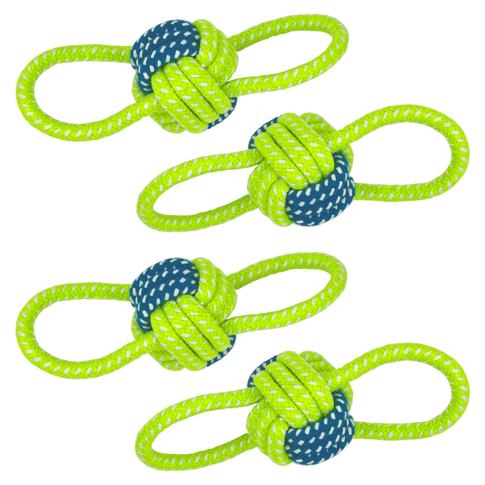 Fetch Juguete Interactivo para Perros Pequeños y Medianos - 4 Pelotas con Cuerda