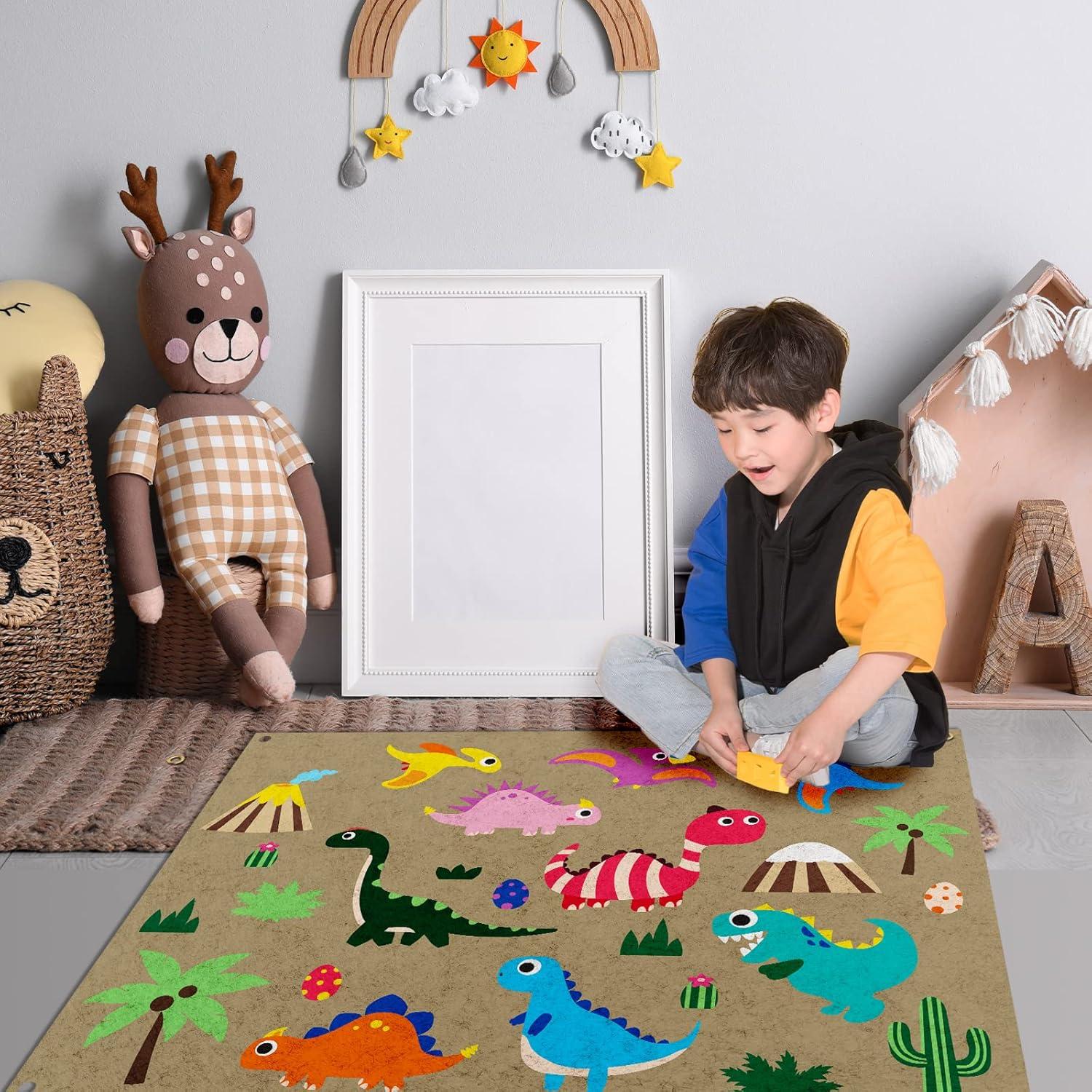 Tablero de Fieltro PLIGREAT Dinosaurios 74.93x104.88 cm