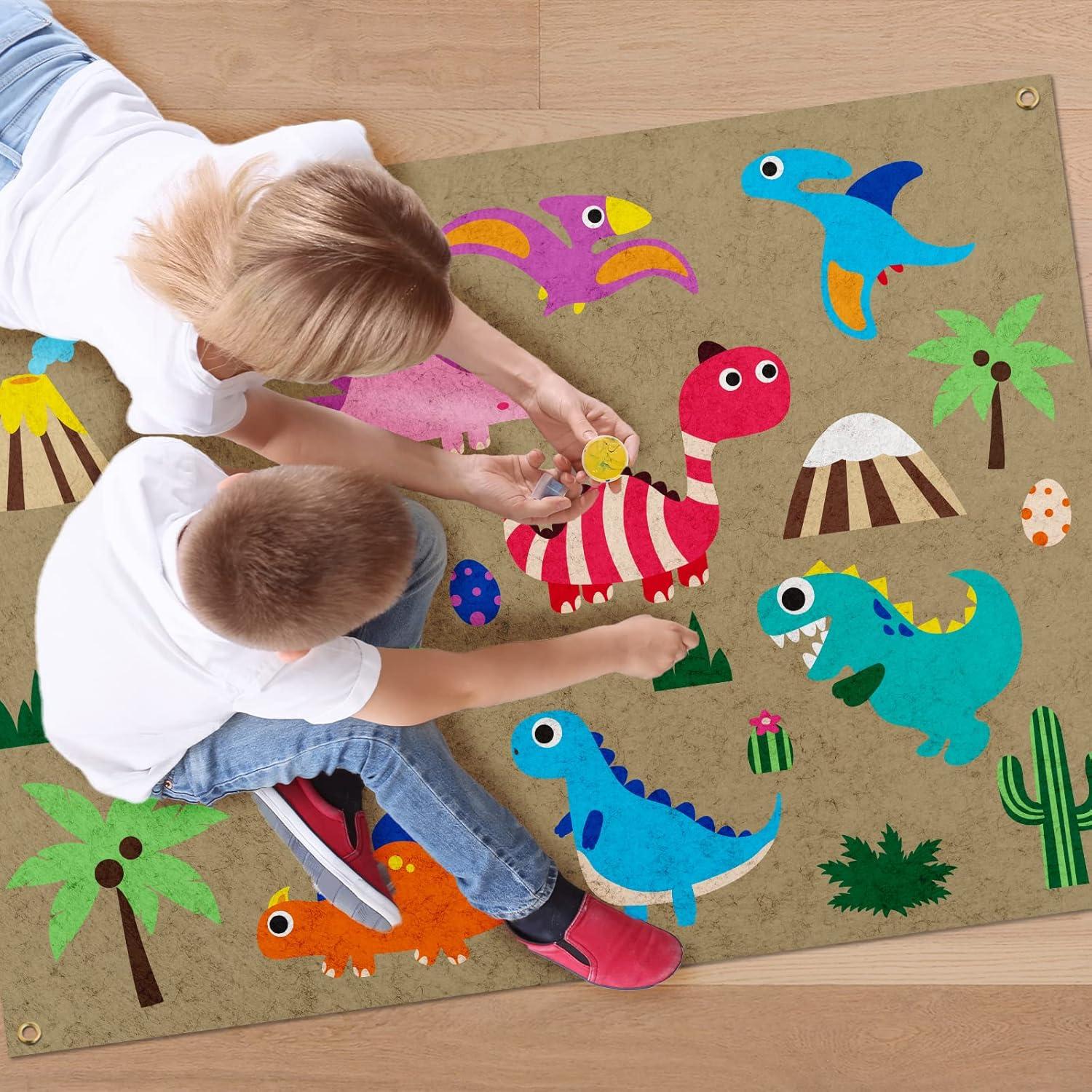 Tablero de Fieltro PLIGREAT Dinosaurios 74.93x104.88 cm