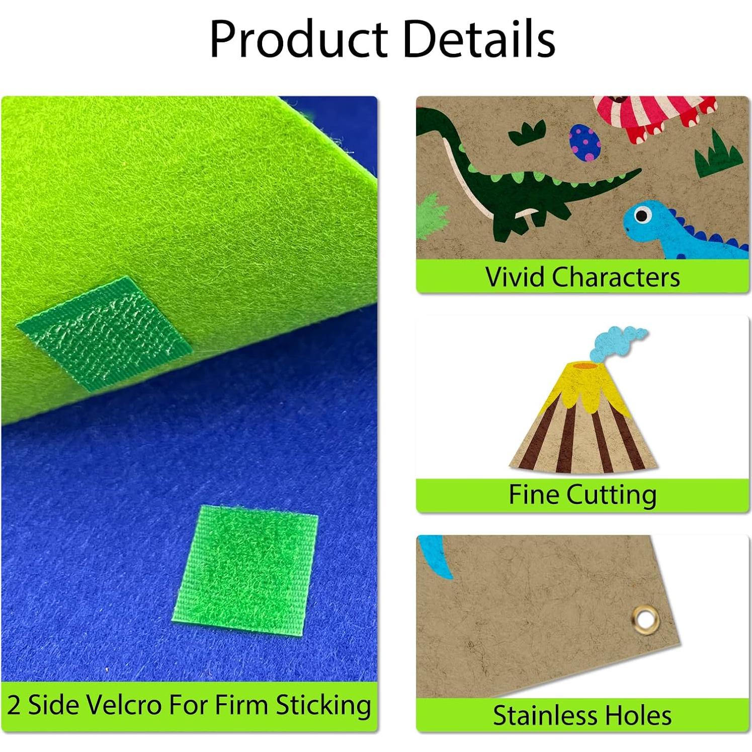 Tablero de Fieltro PLIGREAT Dinosaurios 74.93x104.88 cm