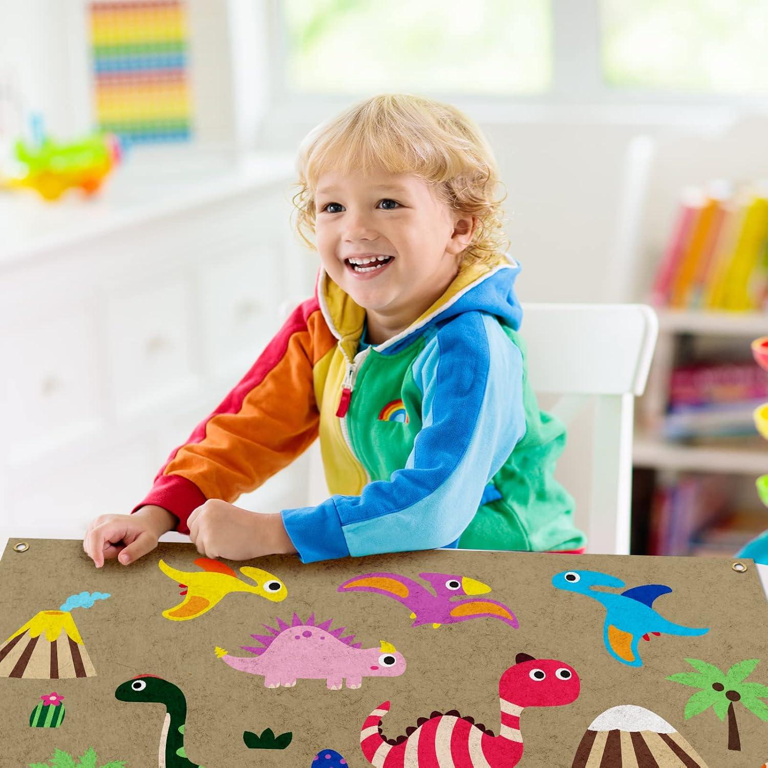 Tablero de Fieltro PLIGREAT Dinosaurios 74.93x104.88 cm