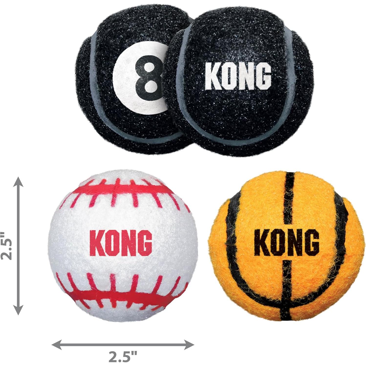 Pelotas Deportivas KONG Medianas - Paquete de 3 Resistentes