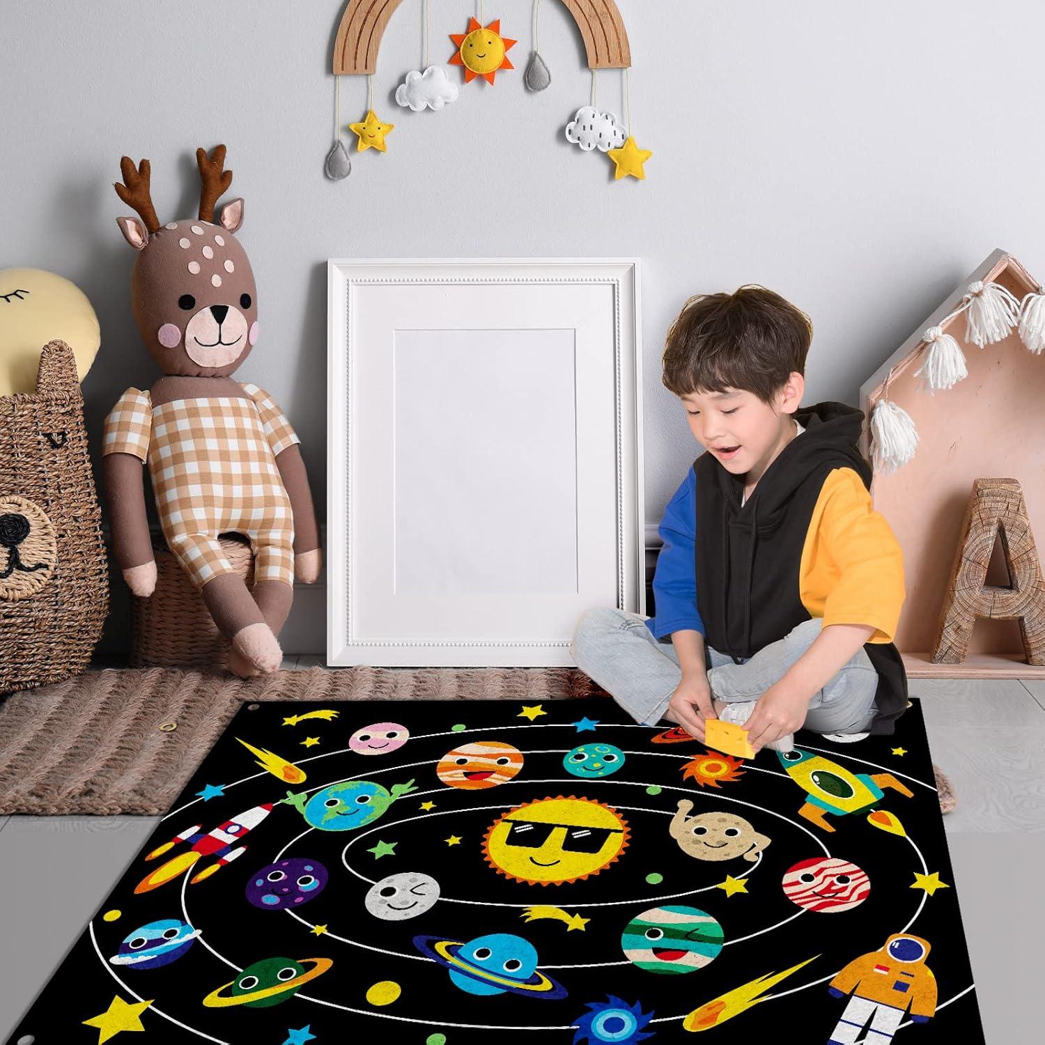 Tablero Fieltro PLIGREAT Sistema Solar 75x105 cm Educativo