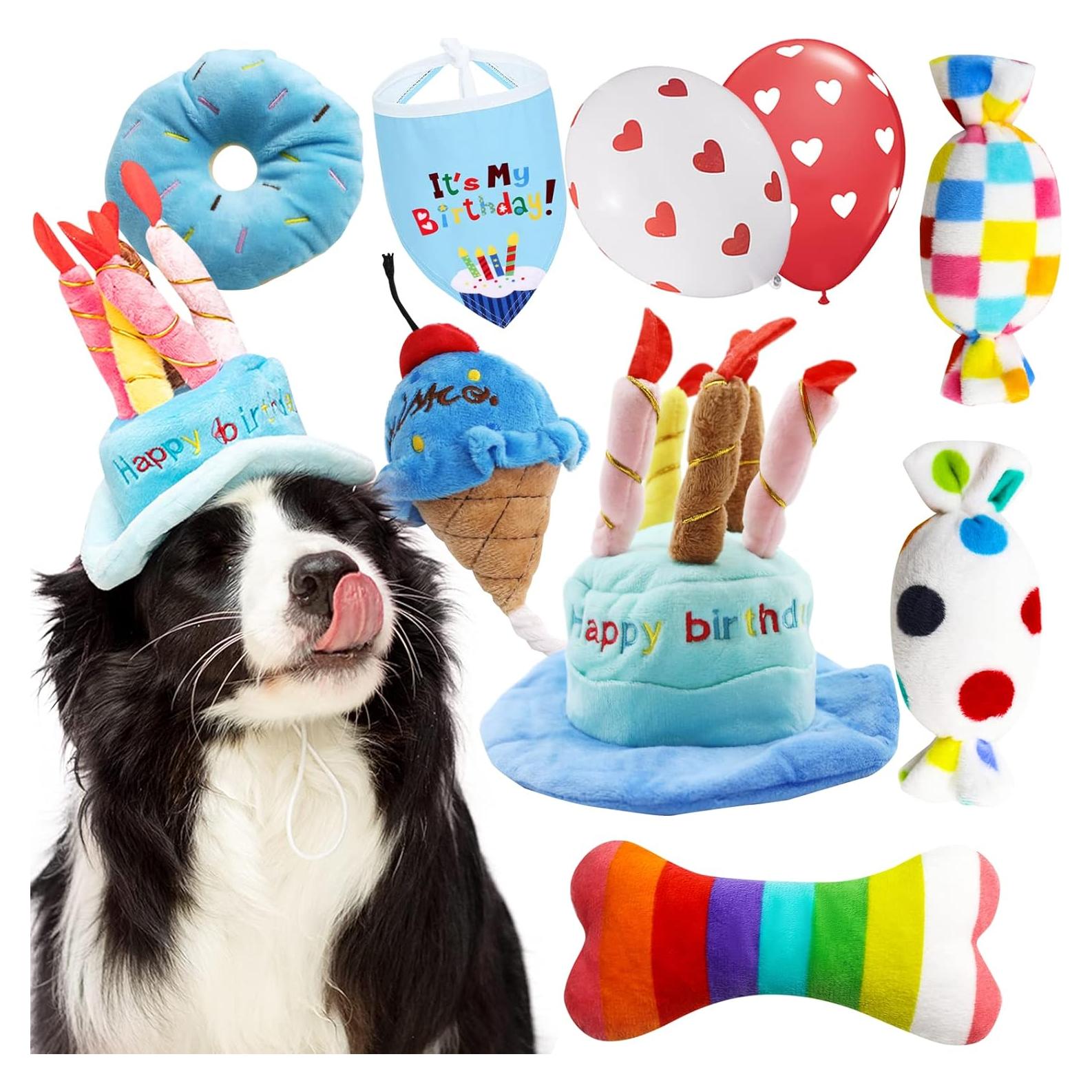 Juego de Juguetes de Cumpleaños para Perros Lilfrd - 9 Piezas