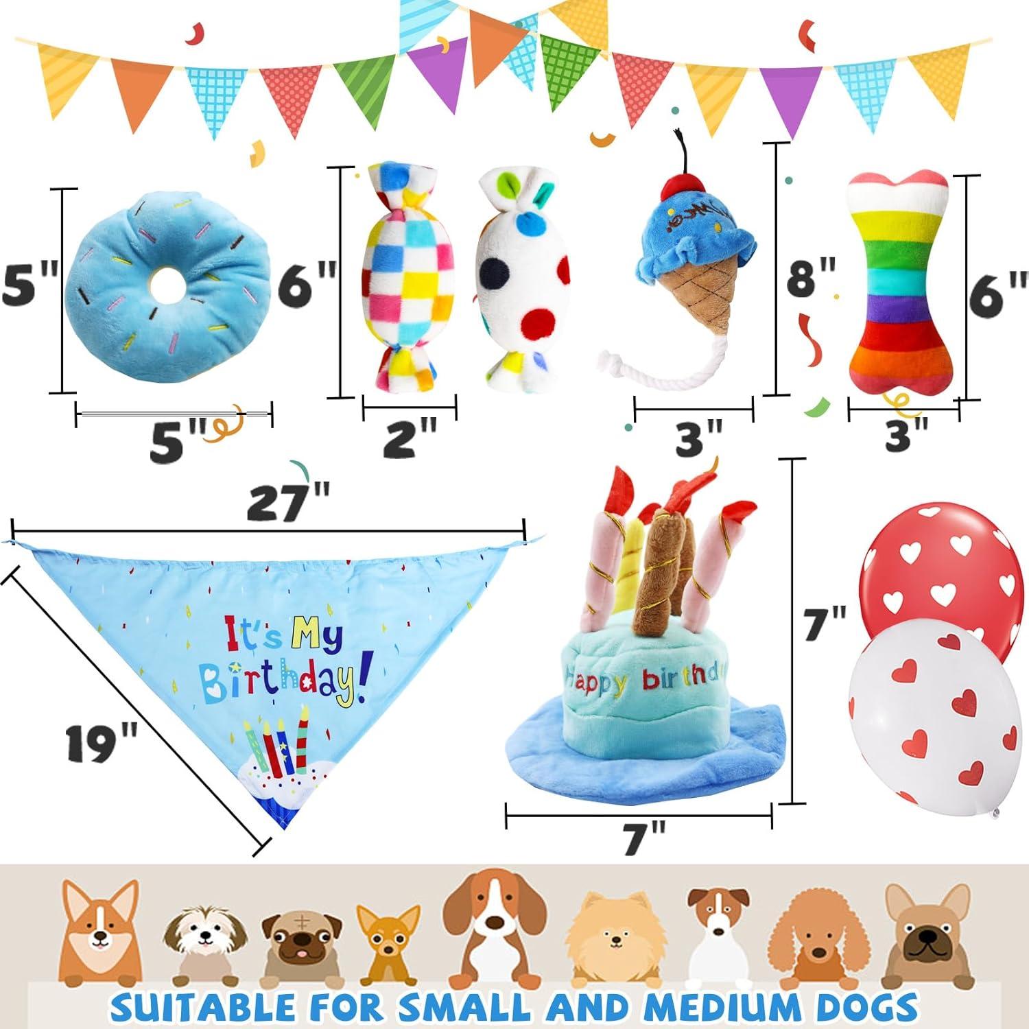 Juego de Juguetes de Cumpleaños para Perros Lilfrd - 9 Piezas