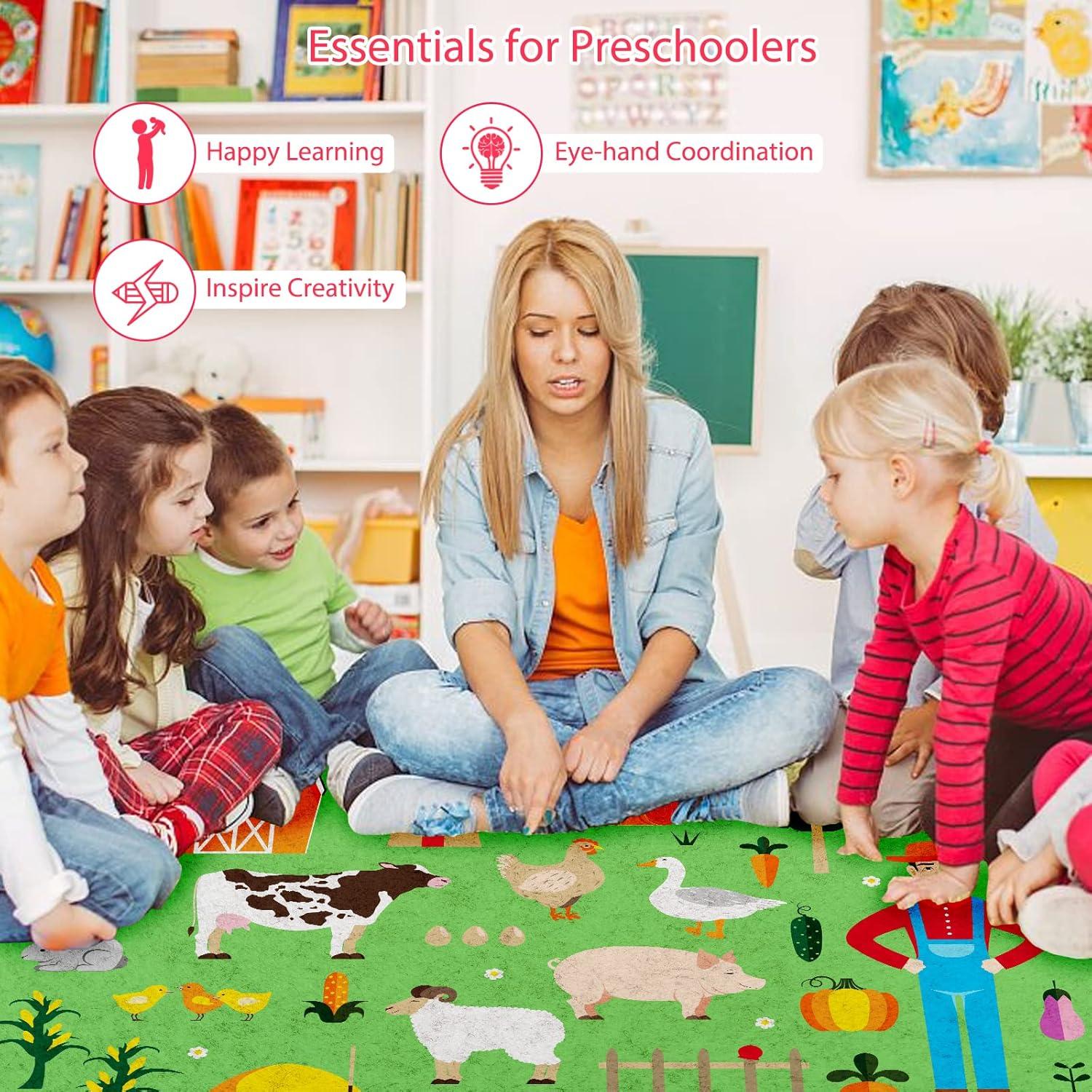 Tablero de Fieltro PLIGREAT de Granja 43 Piezas 105x75 cm