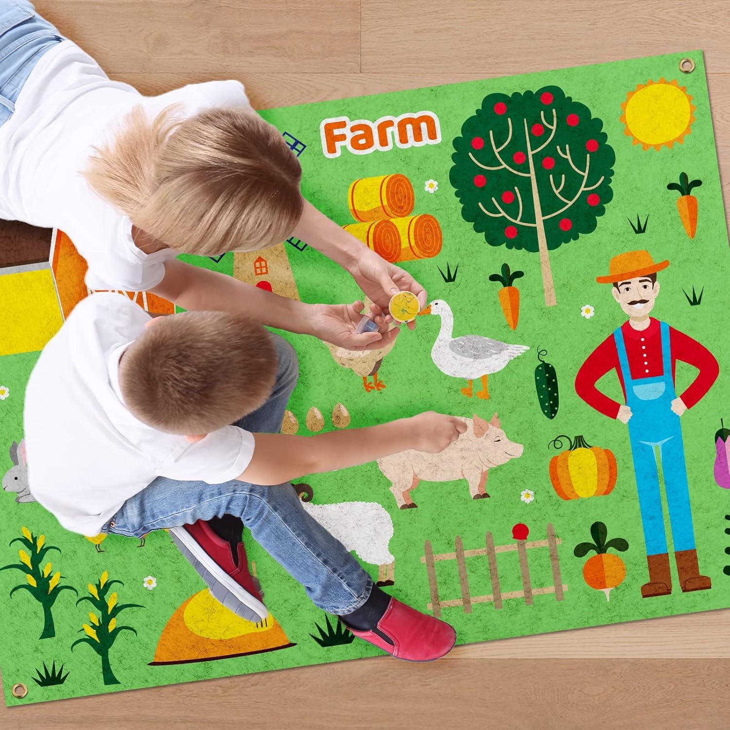 Tablero de Fieltro PLIGREAT de Granja 43 Piezas 105x75 cm