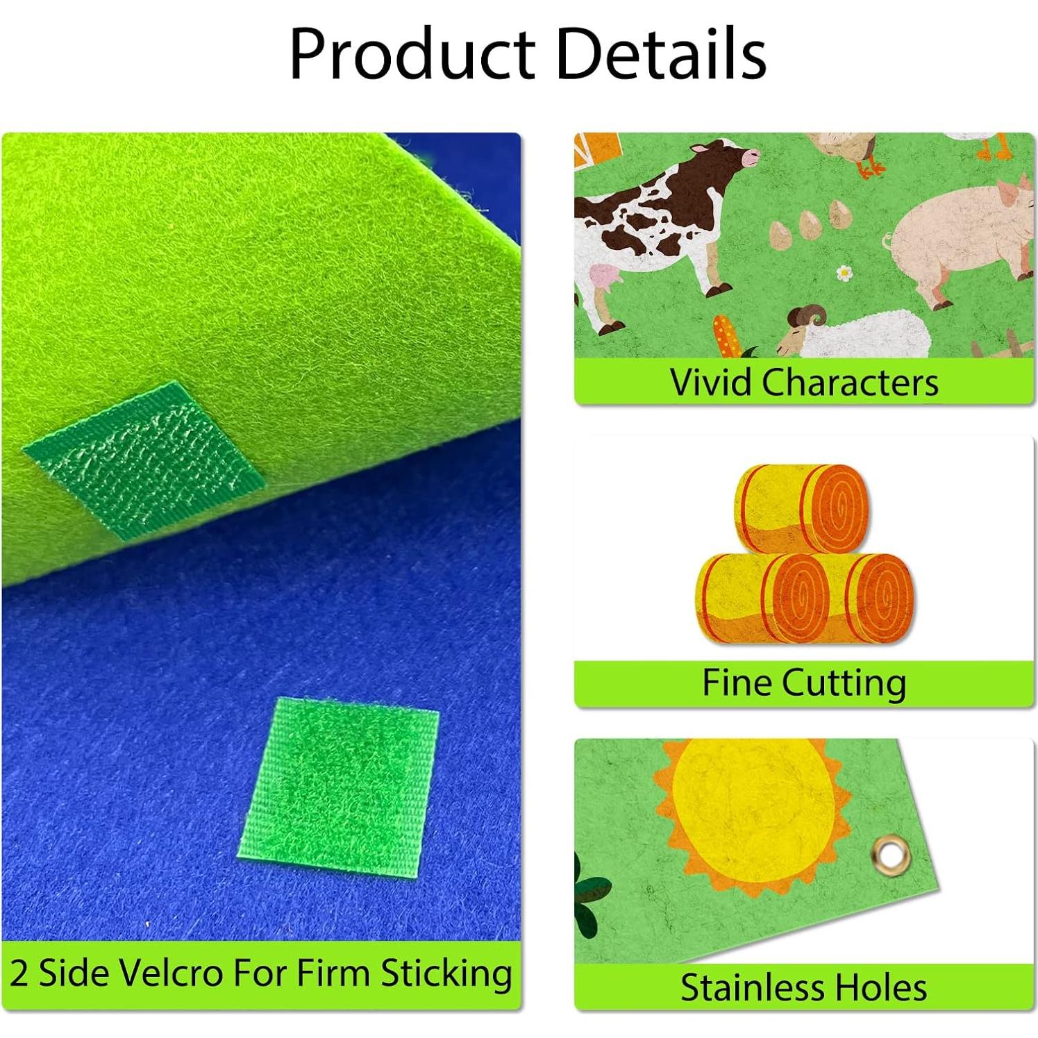 Tablero de Fieltro PLIGREAT de Granja 43 Piezas 105x75 cm