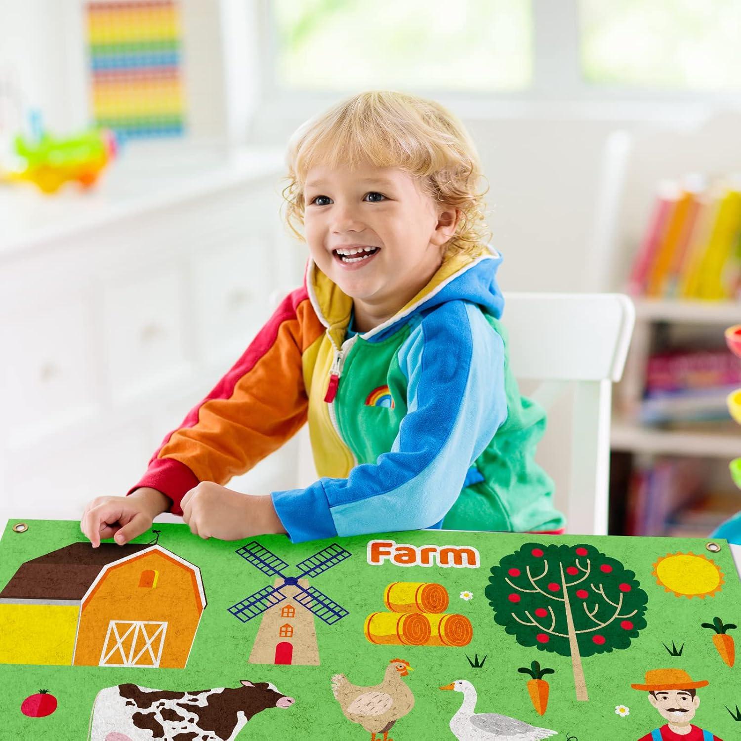 Tablero de Fieltro PLIGREAT de Granja 43 Piezas 105x75 cm