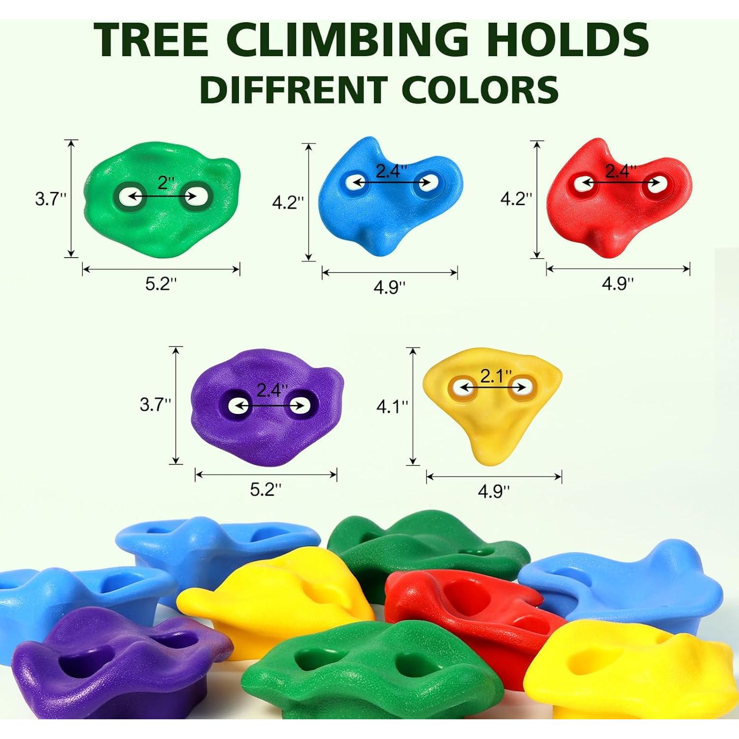 Agarraderas de Escalada TOPNEW para Árbol Ninja - 12 Piezas