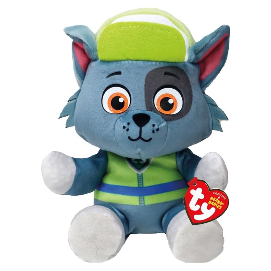 Peluche Ty Paw Patrol Rocky 20 cm Suave para Coleccionar