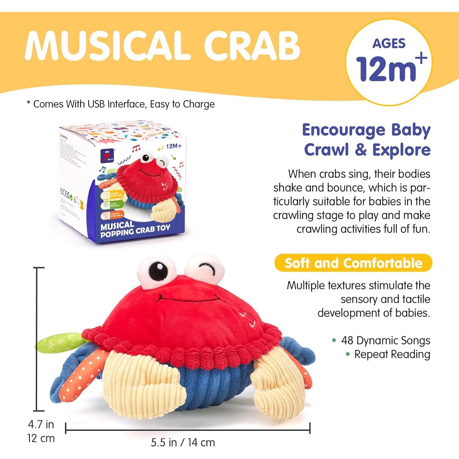 Juguete Cangrejo Musical Hahaland para Bebés 12-36 Meses