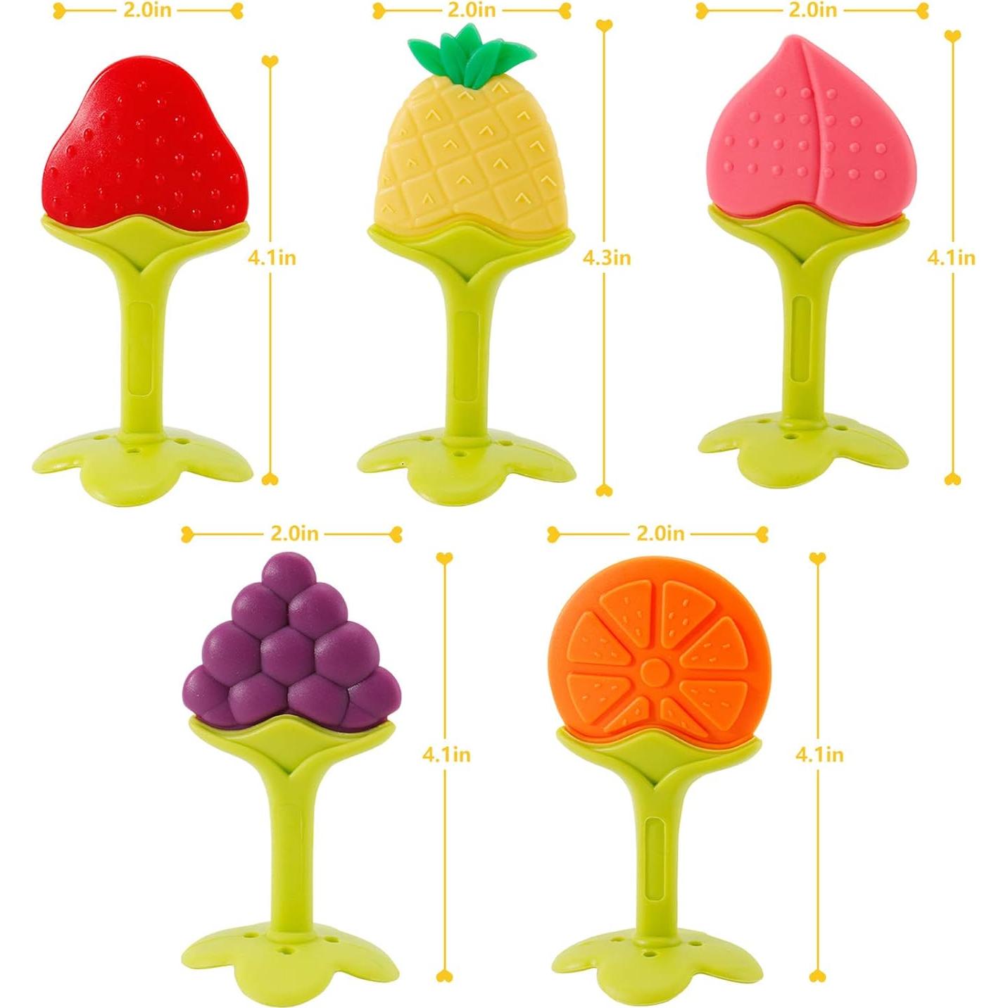 Juguetes de Dentición NASHRIO para Bebés - Silicona BPA Libre, 5 Piezas