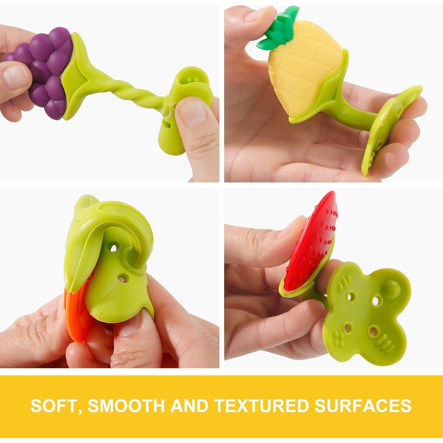 Juguetes de Dentición NASHRIO para Bebés - Silicona BPA Libre, 5 Piezas