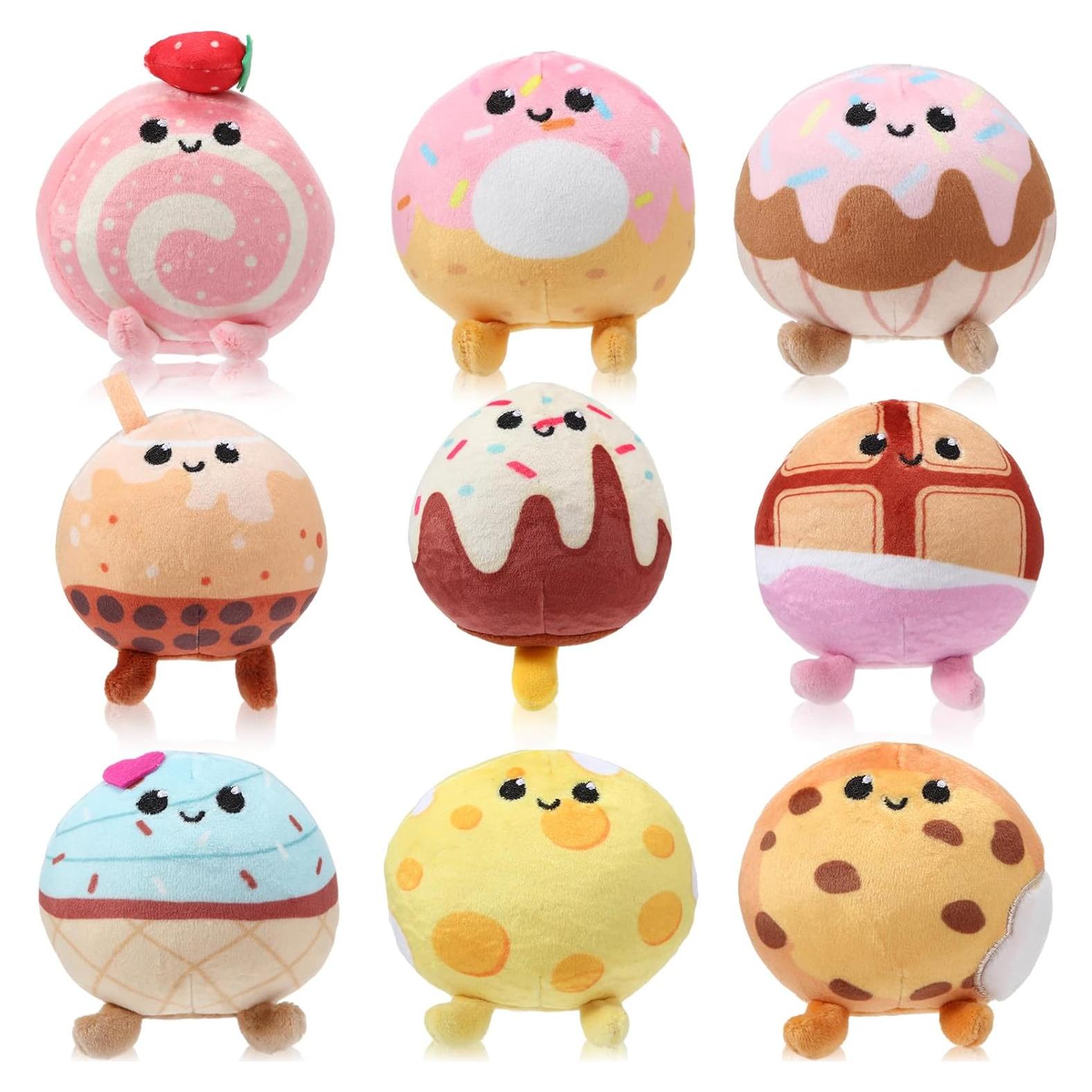 Libima 9 Pcs Mini Llaveros de Peluche Postres 8 cm