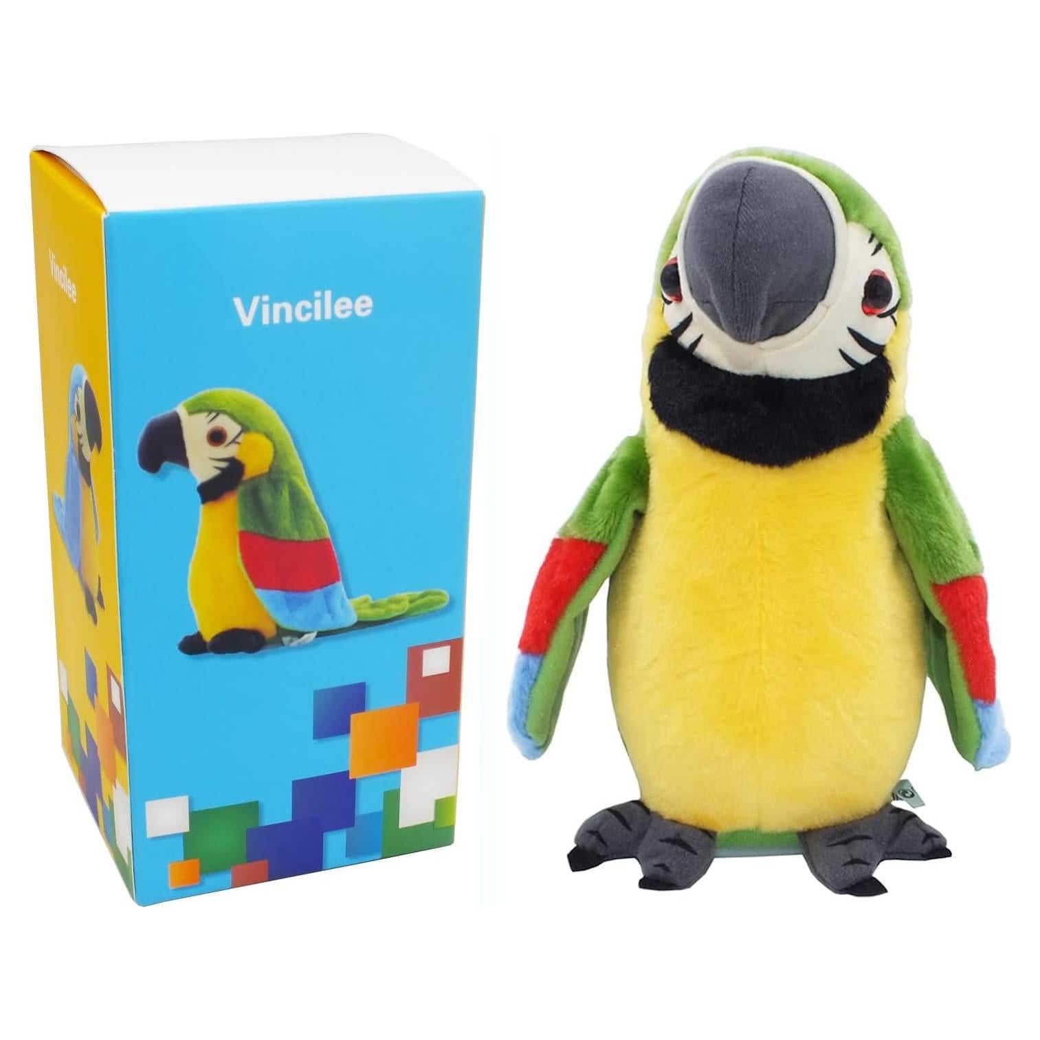 Loro Hablante Interactivo Vincilee Verde 20 cm Juguete para Niños